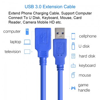 EGRINCY USB3.0 Extension Cable USB 3.0 Cable Male to Female Data Sync Fast Speed Cord Connector For Laptop PC Printer Hard Disk
