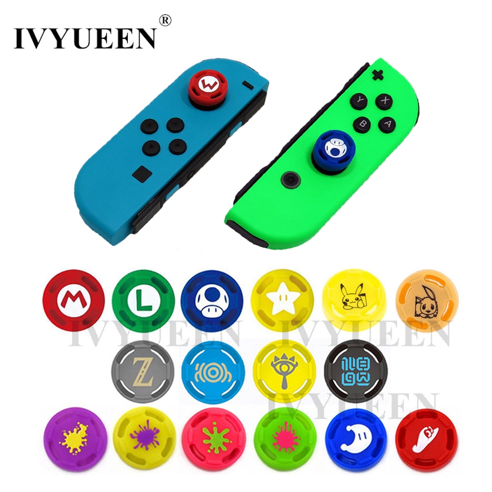 IVYUEEN 2 pcs Silicone Analog Thumb Stick Grips Caps for Nintend Switch NS JoyCon Controller Sticks Cap Skin for Joy Con Cover