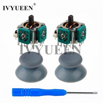 IVYUEEN 2 x 3d Analog Stick Sensor Potentiometers + 2 x Thumb Sticks Cap Cover for Microsoft Xbox 360 Controller Repair Parts