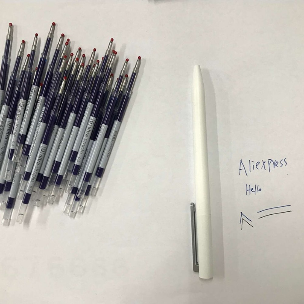 0.5mm Blue Color Inks Refill Blue Rods For Xiaomi White Pen Signing Pen Plastic Pen Replacement Only For Old Version Xiaomi pen