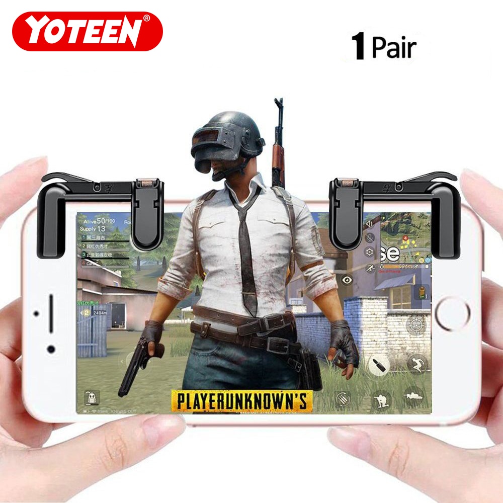 Yoteen Mobile Phone Shooting Game Fire Button Aim Key Buttons L1 R1 Cell Phone Game Shooter Controller for Android IOS Joystick