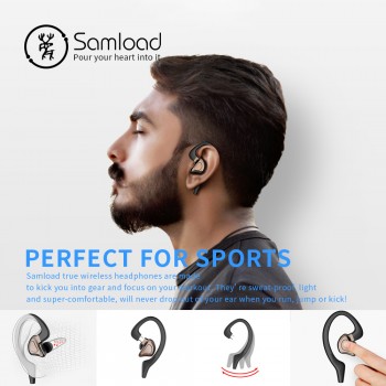Samload Bluetooth 5.0 Headphones True Wireless Stereo Earphone with Earhook 2600 mAh Power Bank For iOS amp; Android Phone Headset