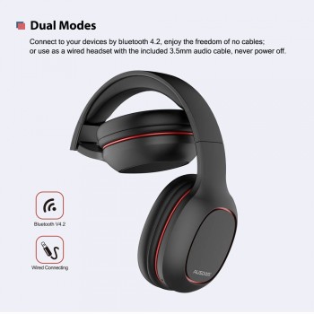Ausdom M09 Bluetooth Headphone Over-Ear Wired Wireless Headphones Foldable Bluetooth 4.2 Stereo Headset with Mic Support TF Card