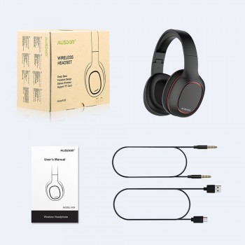 Ausdom M09 Bluetooth Headphone Over-Ear Wired Wireless Headphones Foldable Bluetooth 4.2 Stereo Headset with Mic Support TF Card