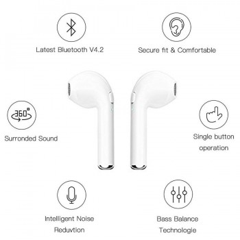 I7 i7s TWS Wireless earphone in-ear Bluetooth earphones Earbuds Headset With Mic For iphone smart phone