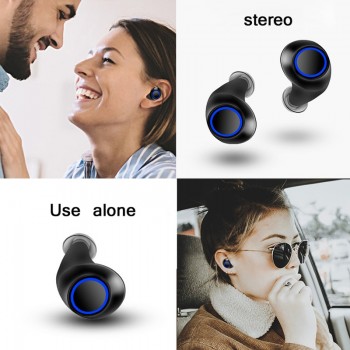 True Wireless Earbuds Stereo Bluetooth Earphones Wireless Bluetooth Headphone Earphone with Built-in HD Mic and Charging Case