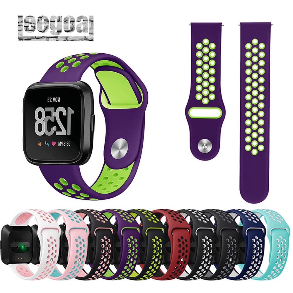 Strap Bands Silicone for Fitbit Versa Adjustable Sport Wrist Band Breathable Watch Strap with Air Holes for Fitbit Versa