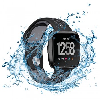 Strap Bands Silicone for Fitbit Versa Adjustable Sport Wrist Band Breathable Watch Strap with Air Holes for Fitbit Versa