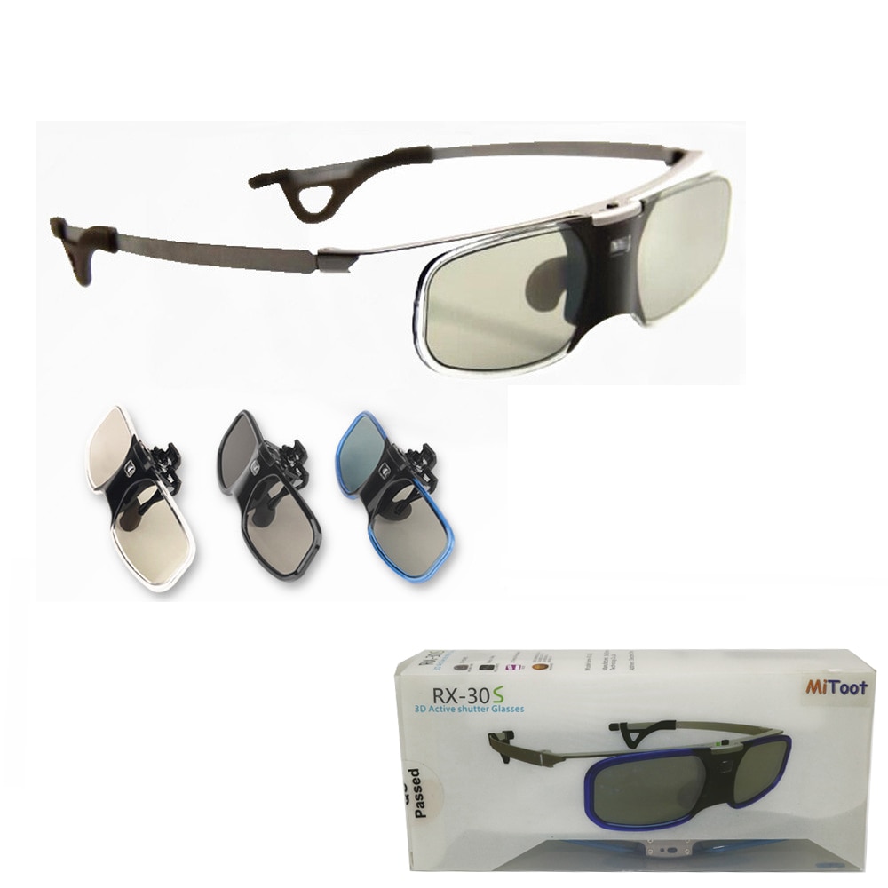 MITOOT Active Shutter 3D DLP glasses metal legs for BenQ Z4/H1/G1/P1 LG,NUTS,Acer,Optoma DLP-LINK projectors with Myopia clip
