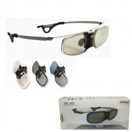 MITOOT Active Shutter 3D DLP glasses metal legs for BenQ Z4/H1/G1/P1 LG,NUTS,Acer,Optoma DLP-LINK projectors with Myopia clip