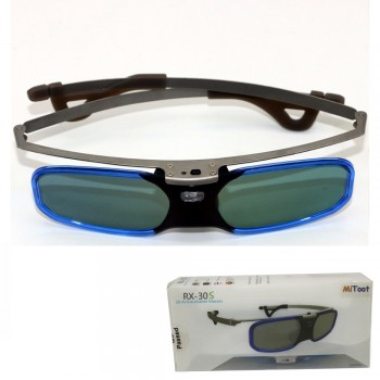 MITOOT Active Shutter 3D DLP glasses metal legs for BenQ Z4/H1/G1/P1 LG,NUTS,Acer,Optoma DLP-LINK projectors with Myopia clip
