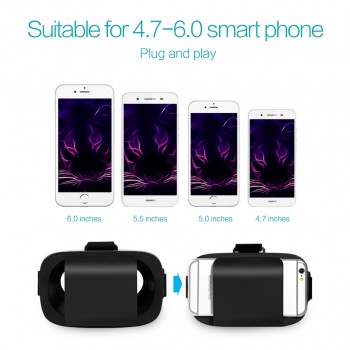 Black 3D VR Glasses Box Virtual Reality Goggles Headset Googles Cardboard VR Glasses for 4.7-6.0 Smartphone Live Video