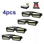 4pcs/lots 3D glasses Active shutter rechargeable for BenQ W1070 Optoma GT750e DLP 3D Emitter Projector Glasses Free Shipping!