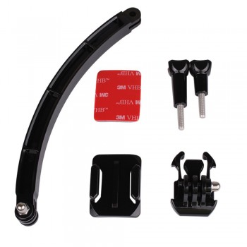 New Helmet Extension Self Photo Arm Kit + Curved Adhesive Mount + Long Plastic Knob Thumb Screw for Gopro Hero 7/6/5/4/3/3+/2/1