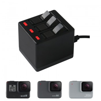 3Pcs Go Pro Lithium Battery For GoPRO Hero 7 Version Battery+3 Slots Charger For GoPro 7 Hero 6 Hero 5 2018 Camera Accessories
