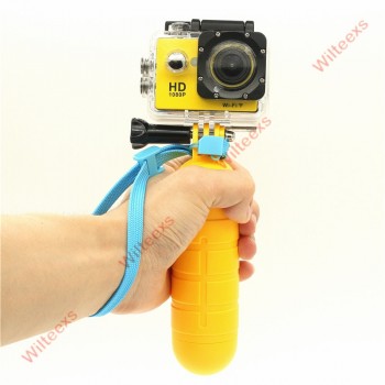 WILTEEXS Yellow Water Floating Hand Grip Handle Mount Float Accessory for Hero 5 4 3+ 2 XIAOYI 4K SJ4000 SJ5000 camera cam