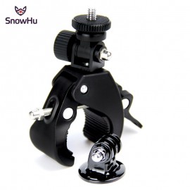 SnowHu Bike Bicycle Motorcycle Handlebar Handle Clamp Bar Camera Mount Tripod Adapter For Gopro Hero 7 6 5 4 xiaomi yi GP73