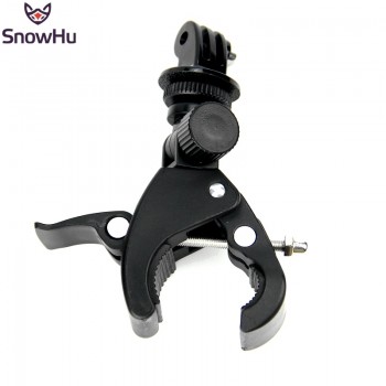 SnowHu Bike Bicycle Motorcycle Handlebar Handle Clamp Bar Camera Mount Tripod Adapter For Gopro Hero 7 6 5 4 xiaomi yi GP73
