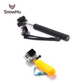 SnowHu for Go pro Accessories monopod mount+Handler Floating bobber for gopro hero 7 6 5 for sj4000 for Eken action camera LD12