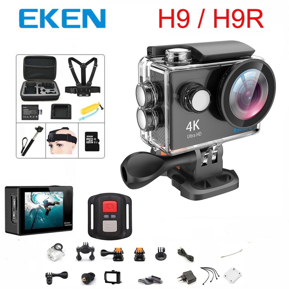 Original 100% EKEN H9 / H9R Action camera Ultra HD 4K WiFi 1080P/60fps 2.0 LCD 170D lens Helmet Cam waterproof pro sports camera