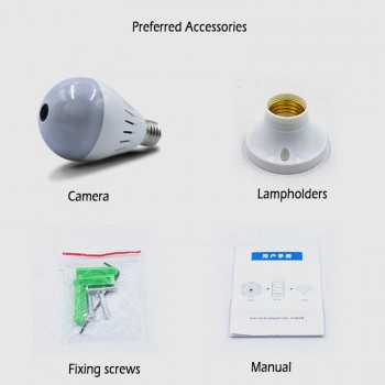360 Degree Panoramic 960P HD Hidden Wifi Camera Light Bulb Wireless Security Lamp IP Cam