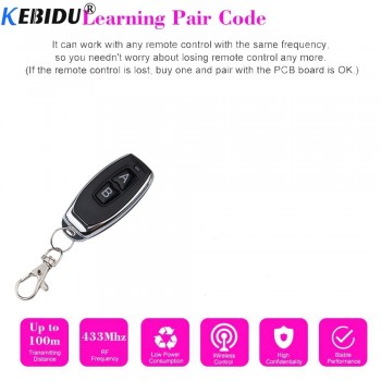 kebidu Wireless Universal Remote Control 433Mhz Switch AC 220v 110V 120V Relay Receiver Module RF