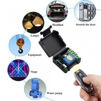 Kebidu 433Mhz Universal Remote Control Switch DC 12V 1CH Relay Receiver Module RF Transmitter Wireless Remote Controls Kit