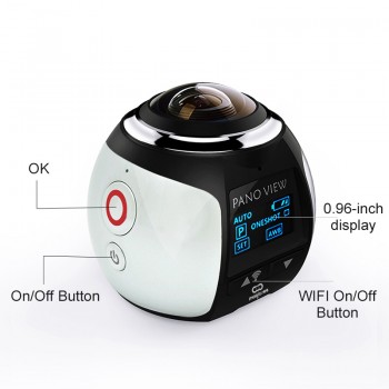 360 Camera Full HD 1080P Panoramic Camera Build in WI-FI 16MP Waterproof Sports Camera 30m Driving VR Camera Action camera