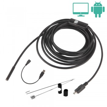 Universal 5.5mm Endoscope 720P Waterproof 6LED Portable Mini USB Inspection Borescope Camera for Android Mobile Phone for PC