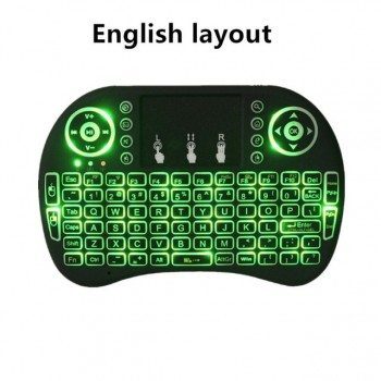 Tikigogo Russian English Spanish i8 Backlight 2.4G Wireless mini keyboard air mouse remote control for Android Smart TV Box PC