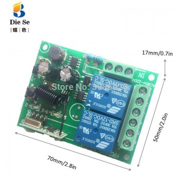 433Mhz Remote Control Switch for Light,Door, Garage Universal Remote AC 85V ~ 250V 110V 220V 2CH Relay Receiver and Controller