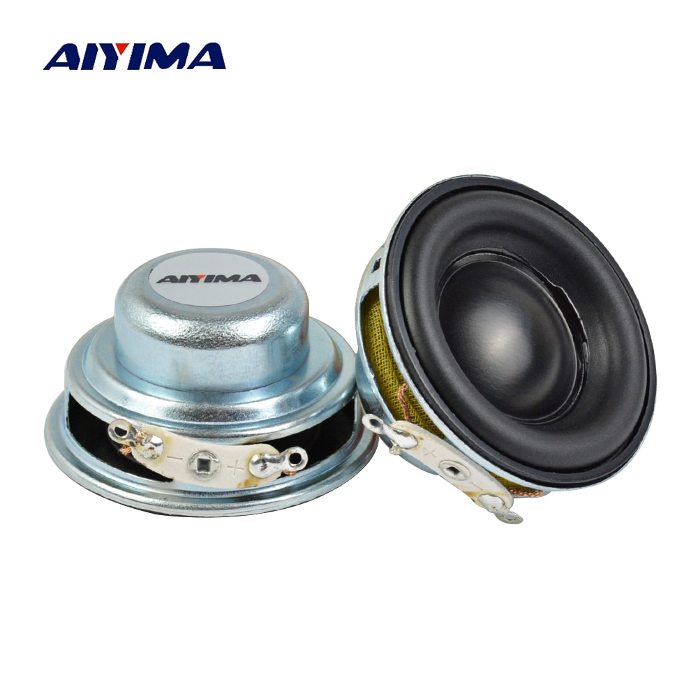AIYIMA 2pcs 40MM Mini Audio Portable Speakers 16 Core 4Ohm 5W Full Range Speaker Rubber Side NdFeB Magnetic Speaker