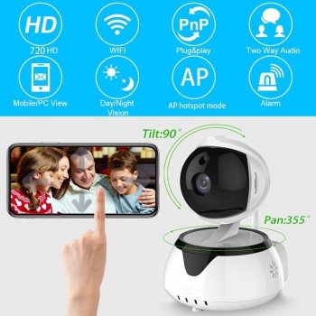 Security Camera 1080P robot HD video Wireless Home Security Surveillance 360 Night Vision Two-way Audio Motion Detection Indoor