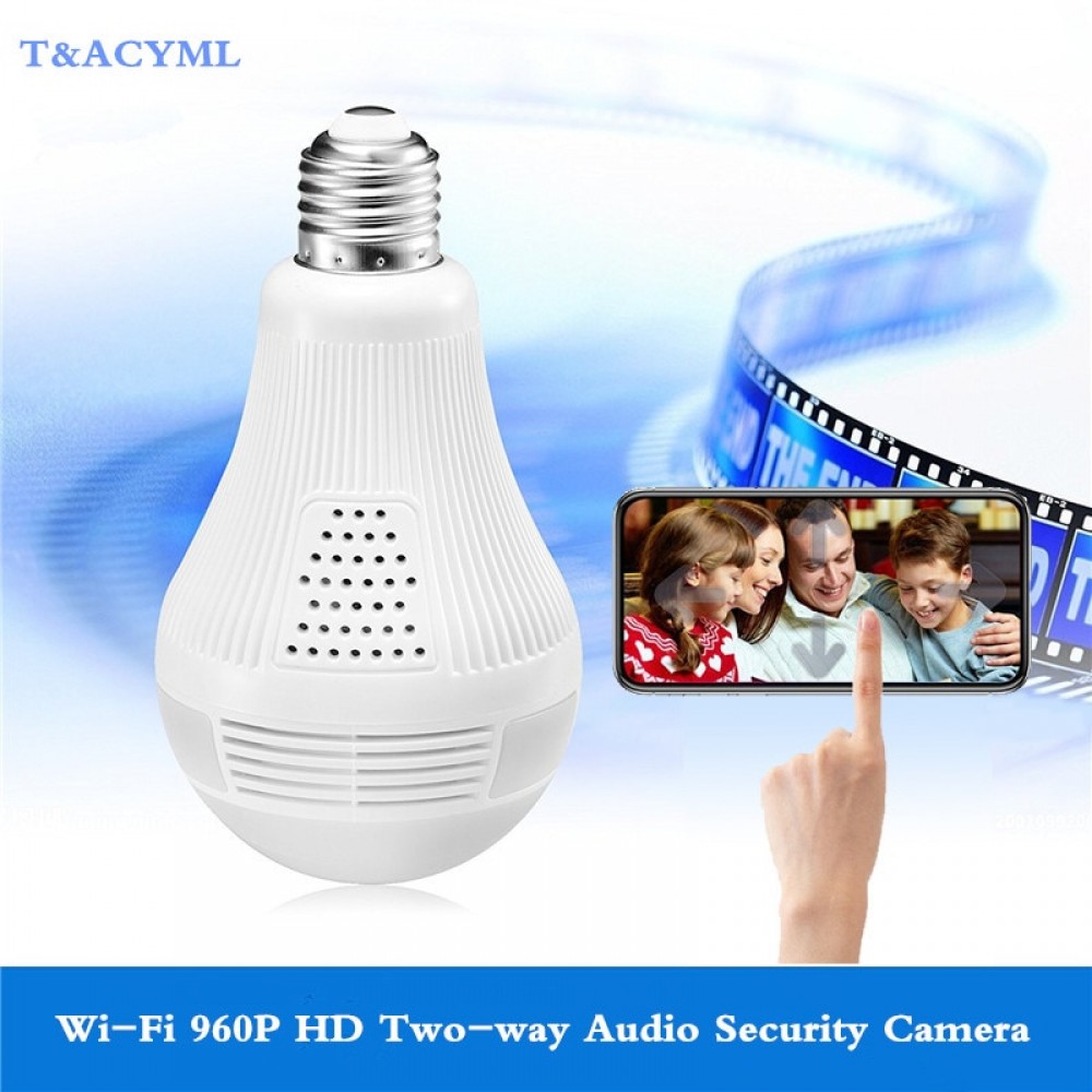 Security Camera 960P HD video Bulb Wireless Home Security Surveillance 360 Night Vision Two-way Audio Motion Detection Indoor