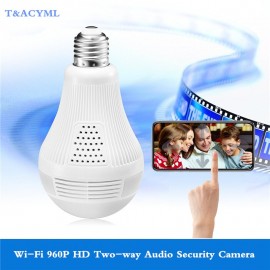 Security Camera 960P HD video Bulb Wireless Home Security Surveillance 360 Night Vision Two-way Audio Motion Detection Indoor