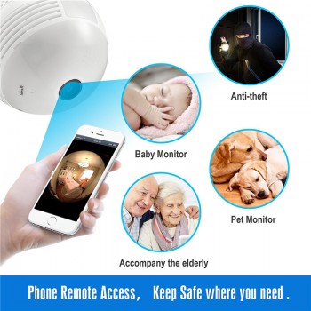 Security Camera 960P HD video Bulb Wireless Home Security Surveillance 360 Night Vision Two-way Audio Motion Detection Indoor