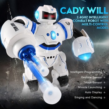 4 pcs JJRIC R3 robot with remote AI robot toy Singing and dancing shooting laser,Gesture sensing, Christmas gifts by DHL