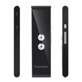 Bluetooth 40 Languages Real Time Speech Translator 2.4G Smart Pocket Interpreter Portable High Quality Fashionable Black Color