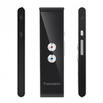 Bluetooth 40 Languages Real Time Speech Translator 2.4G Smart Pocket Interpreter Portable High Quality Fashionable Black Color
