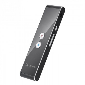 Bluetooth 40 Languages Real Time Speech Translator 2.4G Smart Pocket Interpreter Portable High Quality Fashionable Black Color