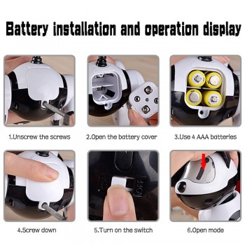Voice Recognition Intelligent Robot Dog Electronic Toy Interactive Doggy Robot Puppy Music LED Eyes Flashing Action Toy