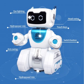 HUIQIBAO TOYS Water driving RC Robot Dance voice Electronic music intelligent remote control Action figure Toy for Children Kids
