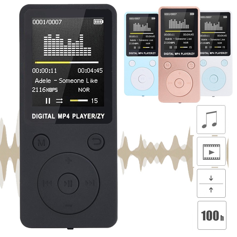 2019 Fashion Portable MP4 Lossless Sound Music Player FM Recorder walkman player mini Support music, radio, recording, 3