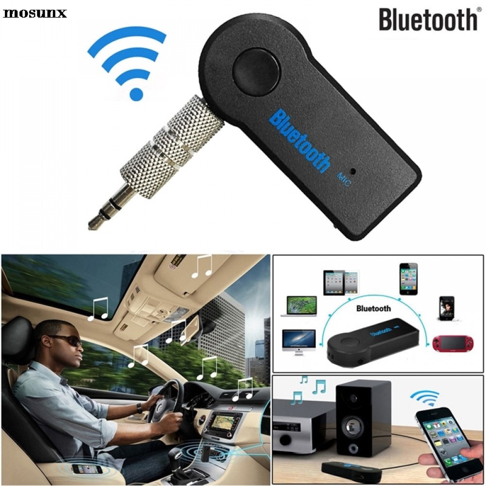 mosunx Details about  Wireless Bluetooth 3.5mm AUX Audio Stereo Music Home Car Receiver Mic Drop Shipping