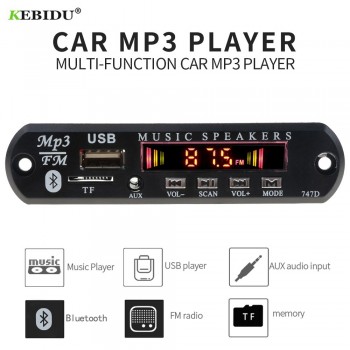 Kebidu New Bluetooth Receiver Car kit MP3 Player Decoder Board FM Radio TF USB 3.5 mm AUX Module Audio for Xiaomi MI IPhone8 XS