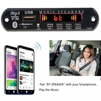 Kebidu New Bluetooth Receiver Car kit MP3 Player Decoder Board FM Radio TF USB 3.5 mm AUX Module Audio for Xiaomi MI IPhone8 XS