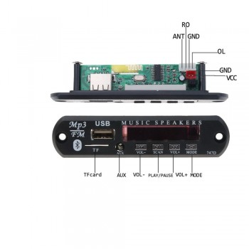 Kebidu New Bluetooth Receiver Car kit MP3 Player Decoder Board FM Radio TF USB 3.5 mm AUX Module Audio for Xiaomi MI IPhone8 XS