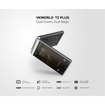 Vkworld T2 Plus Flip smartphone 3G RAM 32G ROM Android 7.0 OTA Dual Screen Apr23
