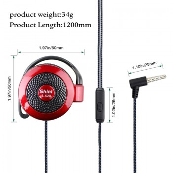 Earphone S520 General Purpose Ear Hook Headphone Headset with Microphone for iPhone Samsung Xiaomi All Mobile Phone