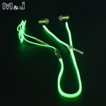 Mamp;J High Quality Full Glowing Earphone Luminous Light Metal Zipper Ear Phones Glow In The Dark For Iphone Samsung MP3 With Mic